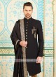 Silk indo-western in black color